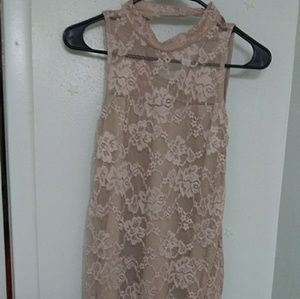 Tan lace dress